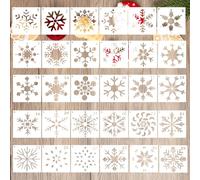 30 pezzi spray neve per finestre, spray per finestre, modello di neve per finestre, modello di Natale in plastica, 15 x 15 cm