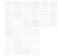 30 Pezzi Stencil con Motivi Geometrici | Trasferimento Facile su Tessuto, Mascherine con Guida per Punti, Leggeri, Stencil con Griglia, Cucito Creativo