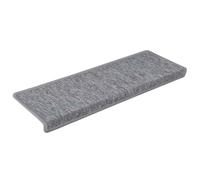 30 Pezzi Tappetini per Scale 65x21x4 cm Grigio Chiaro scivolo | 100% polipropilene, altezza pelo 3,5 mm, peso 350 g/m², retro con nastro adesivo, lavabile e pieghevole