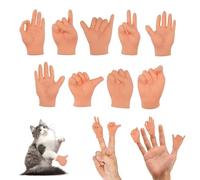 30 Pezzi Tiny Hands, Manine Piccole di Plastica Flessibili Morbide e Confortevoli, Mini Mani per Gatti Stili Multipli Disponibili Per Magia, Animali Domestici, Halloween, Scatti Fotografici (10 Stili)