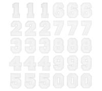30 Pezzi Toppe Numeri Termoadesivi Numeriche 0-9 Numeri Toppa Decorative Cucito Ricamo Applique Toppe Termoadesive per Jeans Cappelli Giacche Zaino Camicie Borse Artigianato Bianco 2 Pollici