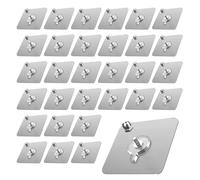 30 Pezzi Viti Adesive Staccabili Montaggio a Parete, 14mm Gancio Viti Autoadesive, Trasparente Ganci Adesivi Chiodi Impermeabile No-Trace Senza Foratura per Bagno Cucina Ripostiglio
