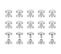 30 Pezzi Viti Chicago Ottone, 3x10mm Chiodi Rivetti per Craft Argento