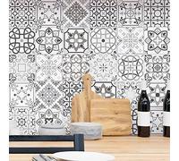 30 piastrelle Adesive | Stickers autoadesivi a forma di mattonelle da muro in ceramica - Piastrelle effetto mosaico bagno e cucina | Piastrelle porcellanate stickers da muro - azulejos 15 x 15 cm - 30 pezzi