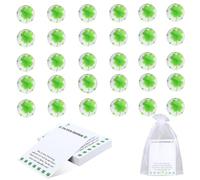 30 pietre portafortuna, quadrifoglio portafortuna, pietre di vetro a quattro foglie con biglietto e sacchetto in organza, trifoglio portafortuna, come regalo di ringraziamento per esame, colleghi