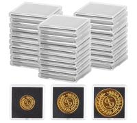 30 porta monete in acrilico, trasparenti, per capsule quadrate da 2 x 5 cm, per 2 da 2 a 4,1 cm, mini custodie a scatto per oggetti da collezione