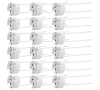 30 portalampada GU5.3, portalampada in ceramica con cavo in silicone da 14 cm, 12 V-250 V, 2 A max. 100 W, attacco GU5.3, attacco in ceramica, attacco MR16, versione per lampade alogene e faretti LED