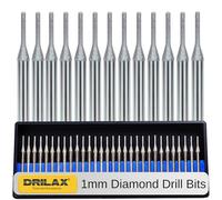 30 punte diamantate per trapano, 1 mm, per gioielli, vetro, conchiglie, gemme, 1 mm