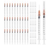 30 pz 1 ml/cc Plastica Sterili Siringhe con 27Ga, Siringhe di Misurazione per Laboratori Scientifici, Iniettore per Animali Domestici, Studenti di Medicina, Erogazione di Inchiostro o Colla