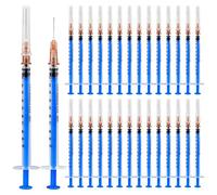 30 pz 1 ml/cc Plastica Sterili Siringhe con 27Ga, Siringhe di Misurazione per Laboratori Scientifici, Iniettore per Animali Domestici, Studenti di Medicina, Erogazione di Inchiostro o Colla (Blu)