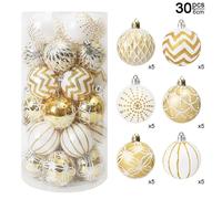 30 pz 6 cm Oro Bianco Palline Di Natale Ornamento Albero Di Natale Appeso Ciondolo Navidad Capodanno Decorazione Della Festa A Casa Festival Forniture