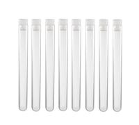 30 pz centrifugare provette fondo tondo polistirolo tappo bianco 16 x 150mm
