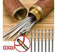 30 pz Cieco Ago Per Cucire Anziani In Acciaio Inox Rapido Automatico Autofilettante Ago Perni Per Cucire FAI DA TE Punzonatrice Infila Ago