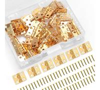 30 Pz Mini Cerniere, Cerniere Piccole con Chiodi per ferramenta, Mini Cardini, Cerniere in Ottone, Cerniere Connettori,Cerniere Mini per Armadietto, Micro Cerniere Modellismo Piccole Cerniere,8 * 10mm
