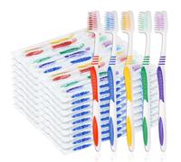 30 pz singolarmente avvolto spazzolini da denti sfusi, colorato manuale monouso viaggio spazzolino set per adulto, bambino, setole morbide medie, per viaggi, hotel (30 pz, 5 colori)