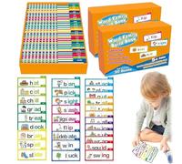 30 Read and Rhyme Flip Books, carte vocabolario ABC, libro per costruire famiglie di parole, cinema pollici per famiglie di parole, carte educative con parole per bambini e bambini in età prescolare
