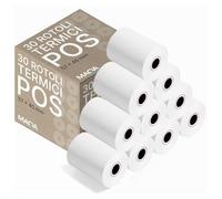 30 Rotoli Pos MISURA: 57x40cm Con Anima 12 mm | Rotolini POS per Registratore di Cassa Telematico | Stampa Nitida e Duratura | Compatibili con Tutti i POS | Rotoli Scontrino Carta Termica, 40 metri