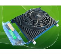 30 ROW 10 AN Black Transmission Oil Cooler + fan for SUBARU 3000GT WRX STI