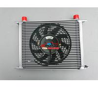 30 ROW AN10 Silver Universal Engine Transmission Aluminum Oil Cooler 248MM+FAN