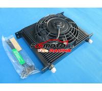 30 Row An10 Universal Engine Transmission Oil Cooler Radiatore olio +7" FAN Nero