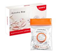 30 sacchetti con chiusura ermetica, resistenti, riutilizzabili, in plastica trasparente, richiudibili, per riporre gioielli (8,5 x 10 cm)