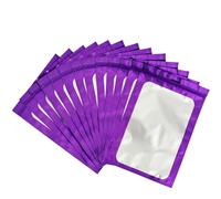 30 Sacchetti di Alluminio Riutilizzabili Impermeabili con Zip, Viola Mylar - Per Dolci, Gioielli, Caffè e Collezionabili - Design Piatto Con finestra trasparente (20x30cm)