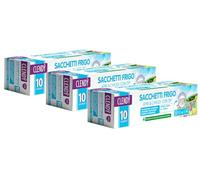 30 Sacchetti Frigo per Freezer con chiusura Zip | GRANDI DIMENSIONI Capienza 4 Litri Lavabili e Riutilizzabili, Plastica Resistente, Trasparenti | Chiusura Ermetica e ZiP in Bambù | Senza BPA