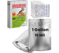 30 sacchetti in Mylar da 1 gallone per la conservazione degli alimenti - Sacchetti in Mylar richiudibili - 25,4 x 38,1 cm - Sacchetti con chiusura lampo in Mylar extra spessi 7,4 ml - Grande