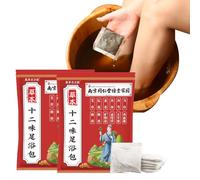 30 Sacchetti Pediluvio alle Erbe, Confezioni Bagno Piedi alle Erbe, 12 Tipi di Erbe, Dissipa il Freddo e Allevia la Fatica, Migliora il Sonno(2bag)