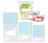 30 sacchetti per congelatore Ziploc, in plastica, con cerniera, riutilizzabili, sacchetti per la cottura in lotti, include grandi, medie e piccole, per verdure, frutta, carne, sottaceti, cereali, noci