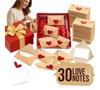 30 scatole per appunti d'amore fai da te, mini biglietti vuoti e buste, biglietti con buste, biglietti romantici per coppie, lettere d'amore fai da te per uomini e donne