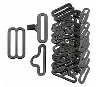 30 Set Hardware per Clip per Papillon Regolabile, 3/4" Chiusure in Metallo per Cravatta, Regolatore con Gancio e Occhiello in 3 Pezzi per Cinturino per Cravatta（Nero）