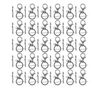 30 Sets Metal Keychain Rings Kit with Chain, Durable DIY Handcraft Material for Making Keychains and Jewelry Crafts (Silver Black)