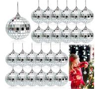 30 sfere a specchio da discoteca, specchio da discoteca, 4 cm, sfera a specchio da appendere, decorazione natalizia, mini sfera da discoteca per albero di Natale, feste, matrimoni, casa, effetto luce