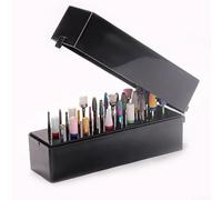 30 Slot Nail Drill Bit Organizer Box Compact Storage(Black) | 30 precise slots, keeps bits sorted, quick selection, prevents loss, ideal for nail artists