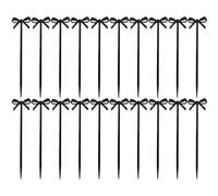 30 spiedini per Martini a forma di forchetta da frutta, colore nero, per feste e cupcake, per ragazzi o ragazze, stuzzicadenti di Halloween, per cocktail, fiocco, cupcake, topper in plastica per
