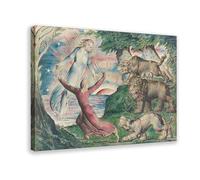 30+ stampe famose di William Blake Dante che corre dalle tre bestie poster da parete su tela per camera da letto, ufficio, cucina, decorazione, cornice regalo, 40 x 61 cm