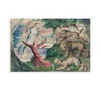 30+ stampe famose di William Blake Dante che corre dalle tre bestie su tela e poster artistico da parete stampa moderna per la camera da letto della famiglia unfram