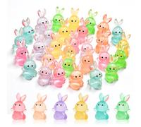 30 statuette di coniglio in miniatura luminose, mini coniglietti pasquali, piccoli conigli in resina, animali per casa delle bambole, giardino delle fate, micro paesaggi, coniglietti, bomboniere per