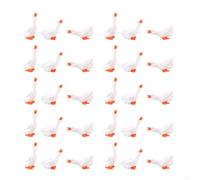 30 statuette in miniatura a forma di anatra in resina, per la decorazione della casa e del giardino, ornamenti bianchi da cortile in tre pose carine da collezione