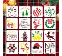 30 stencil, riutilizzabili, modelli di pittura multipli stencil decorativi per pittura su legno per artigianato fai da te ornamenti fetta di legno