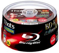 30 Taiyo Yuden Bluray Discs 4x Speed Dual Layer 50 GB BD-R DL Original Spindle Blueray Printable Discs (japan import)