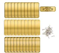 30 targhette in ottone spazzolato, targhetta per il nome in ottone per incisione laser, cassetta delle lettere, personalizzabile, 7,6 x 2,5 cm