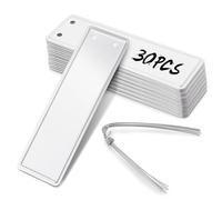 30 targhette per piante in alluminio, per piante, in metallo, resistenti alle intemperie, con filo metallico, spina bifacciale da scrivere, etichette per piante da giardino