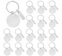 30 targhette vuote per portachiavi, 3,2 cm, in acciaio inox, per incisione, per fai da te, targhette per cani su entrambi i lati, biglietti da visita in metallo per la creazione di gioielli