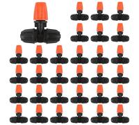 30 ugelli per irrigazione a spruzzo per tubi a goccia da 1/4", Kalolary 3 vie Barbed Lock, micro ugelli per irrigazione a goccia (arancione)
