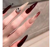 30 unghie artificiali alla moda con strass scintillanti unghie cadenti per gli appassionati di bellezza e principianti dell'arte per l'ufficio