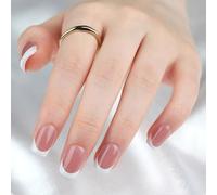 30 unghie artificiali corte bianche con punta francese unghie finte a pressione semplici coperture complete stick sulle unghie per donna