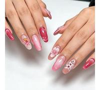 30 unghie finte 3D a forma di fiore, effetto ghiaccio trasparente, in ABS, comode e di varie dimensioni, per vari usi, a lunga durata