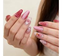 30 unghie finte 3D fiore arte ghiaccio effetto trasparente ABS unghie artificiali comode dimensioni multiple per vari usi durevole stampa